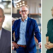 Fra venstre; Jakob Wind-Hansen, vicedirektør og ansvarlig for ejendomme i Nykredit, Claus Peter Michelsen, områdedirektør for erhverv i Sydbank og Jesper Kring, CEO og co-founder i Valified